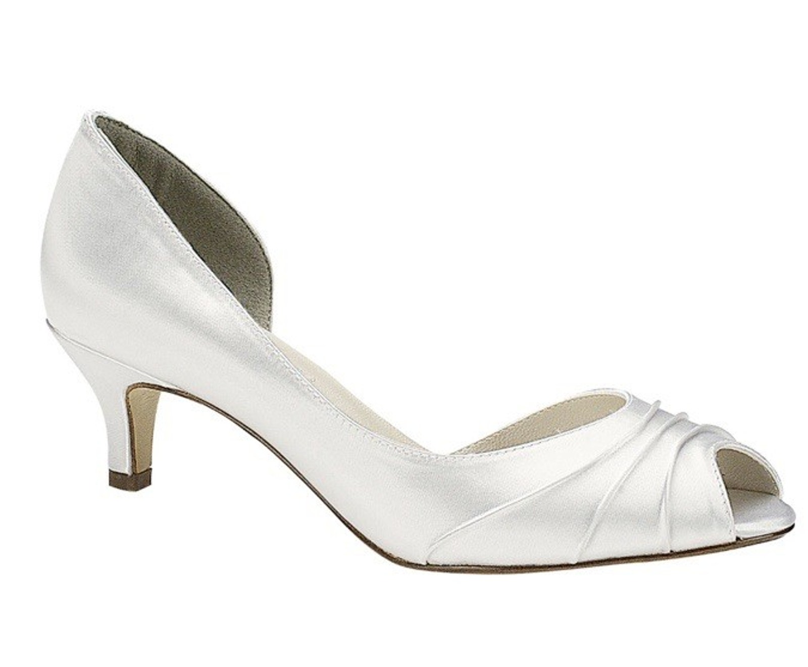 Womens White Satin Shoe By Touch Ups - Abby Size 6.5 W